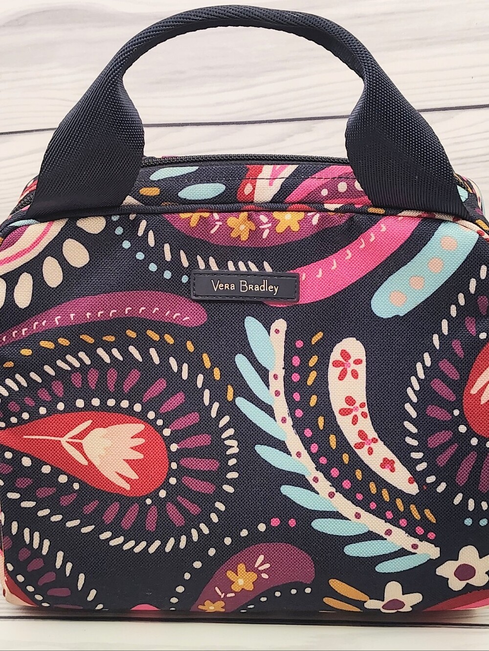Vera Bradley Navy Paisley Lunch Bag Office School